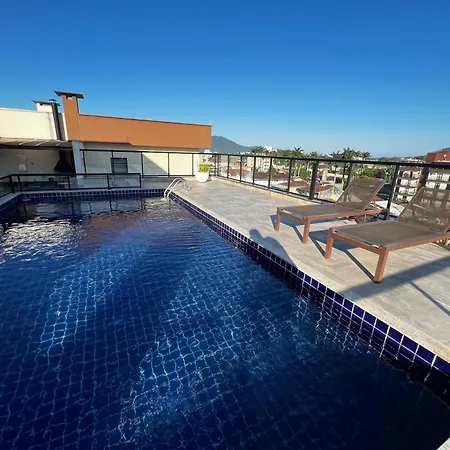 Apartamento Elegante, Ar-Condicionado, Wi-Fi, Piscina No Terraco Do Predio E Varanda Exclusiva Ubatuba Exterior photo